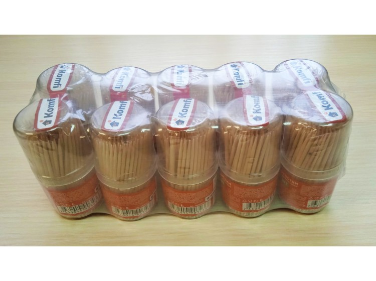 Зубочистки в твердой пласт. баночке по 150шт/упак.